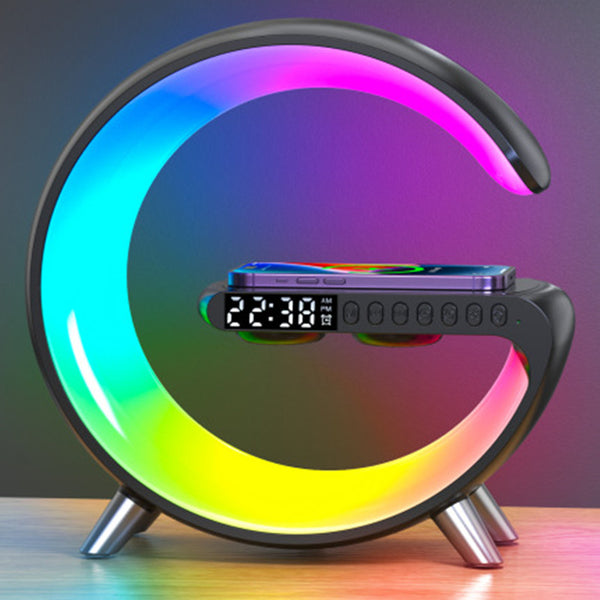RGB LED Wireless Charging Alarm Clock Lamp – Smart Bedside Night Light