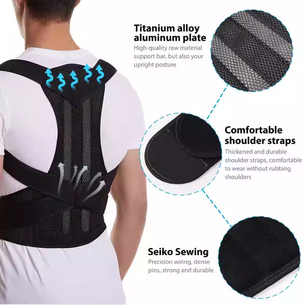 Adjustable Back Posture Corrector Brace – Upper & Lower Spine Support Belt